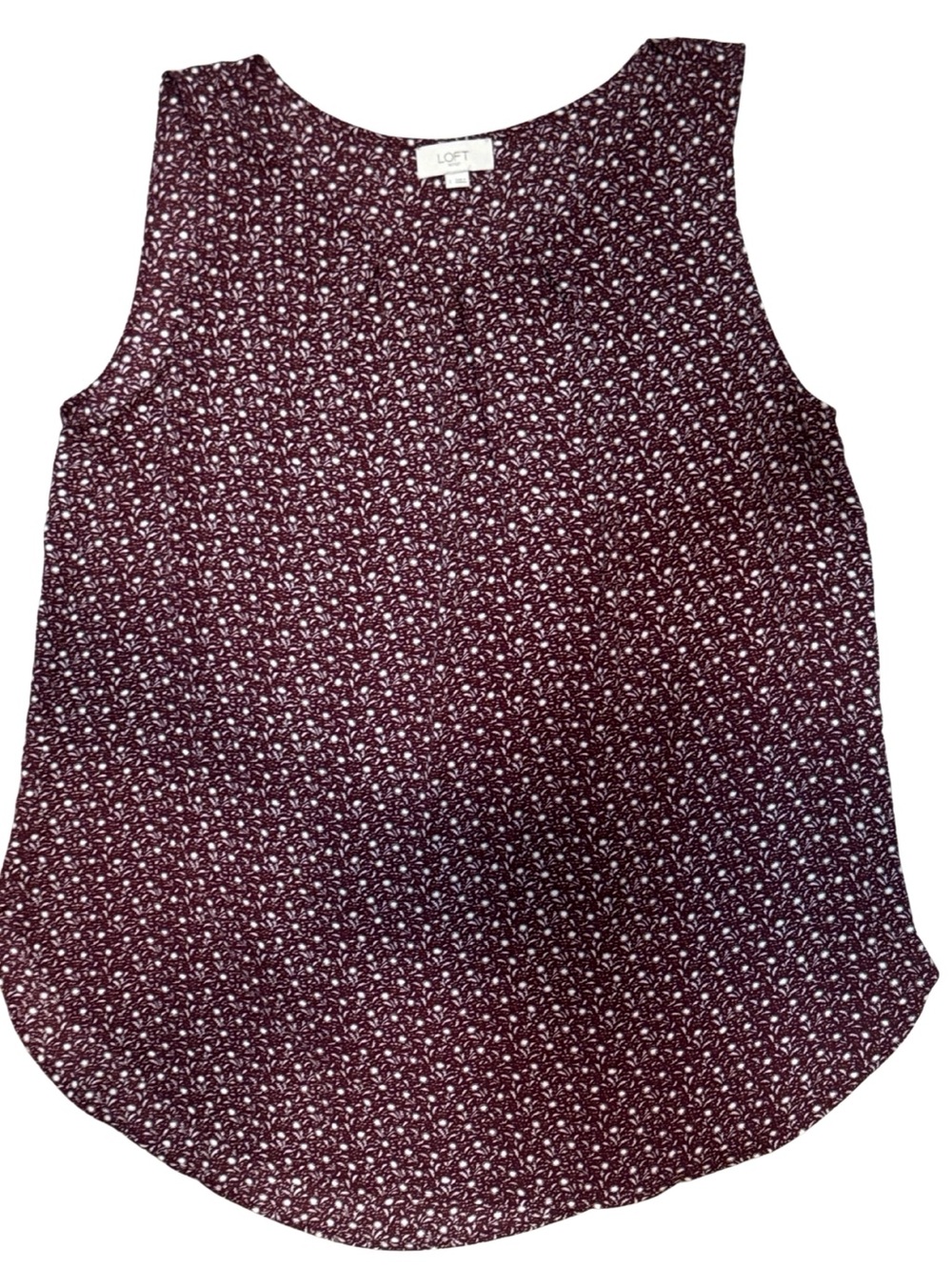 LOFT Burgundy Floral Print Sleeveless Camisole